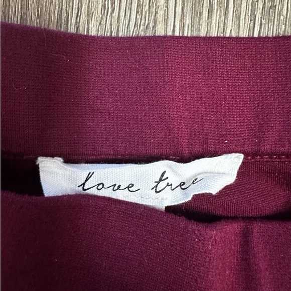 Love Tree Lace-Up Pixie Pant Corset Style Leggings Size SMALL Burgundy - Picture 5 of 6